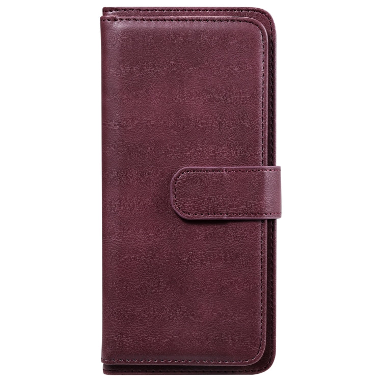 Multifunctional Magnetic Copper Buckle Horizontal Flip Leather Case with Bracket & 10 Card Slots & Wallet & Photo Frame