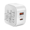 20W PD + QC 3.0 Dual Ports Travel Charger Power Adapter,, US Plug, EU Plug, UK Plug