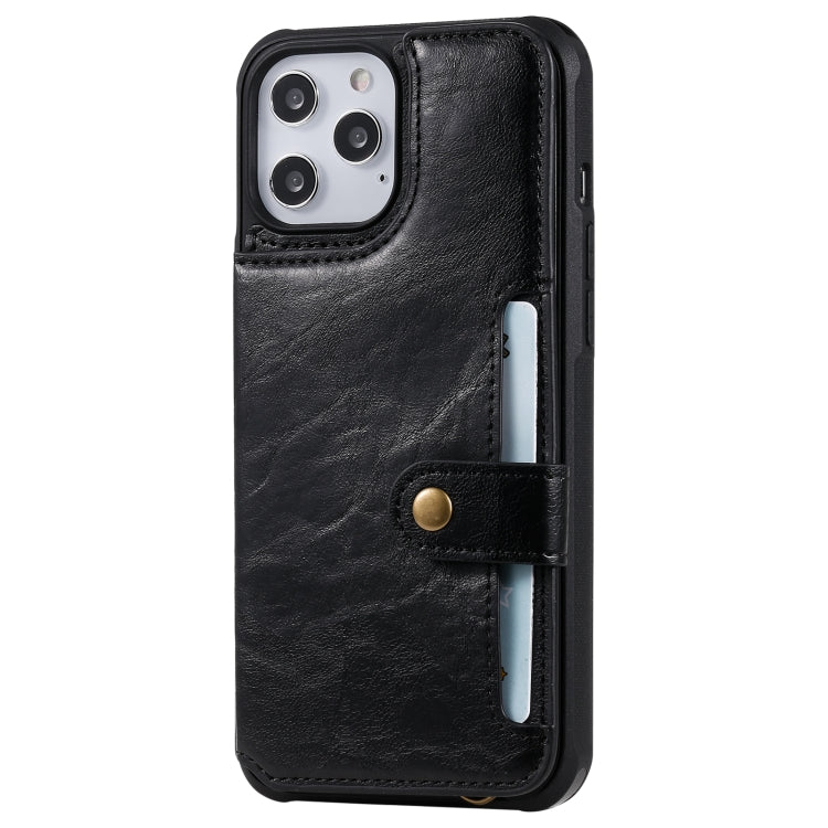 Shockproof Horizontal Flip Protective Case with Holder & Card Slots & Wallet & Photo Frame & Short Lanyard, For iPhone 12 Pro Max