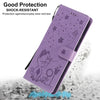 Cat Bee Embossing Pattern Shockproof Horizontal Flip Leather Case with Holder & Card Slots & Wallet