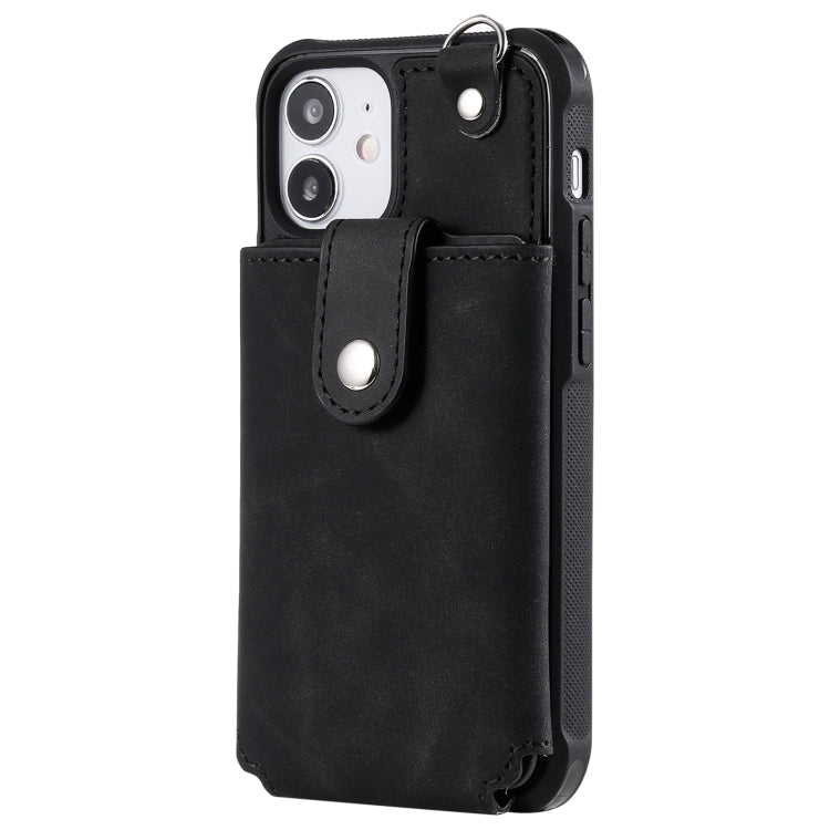 Shockproof Protective Case with Mirror & Card Slot & Short Lanyard, For iPhone 12 mini, For iPhone 12 / 12 Pro, For iPhone 12 Pro Max