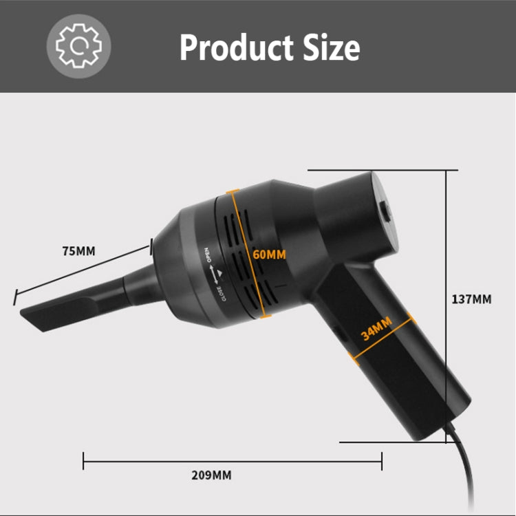 HK-6019D Portable Household Car Handheld Mini USB Vacuum Cleaner Dust Collector Cleaning Tools, HK-6019D