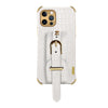 Electroplated TPU Crocodile Pattern Leather Case with Wrist Strap, For iPhone 12 Pro Max