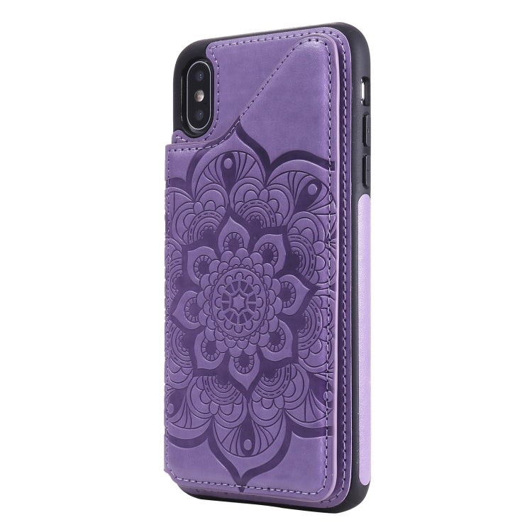Flower Embossing Pattern Shockproof Protective Case with Holder & Card Slots & Photo Frame, For iPhone XS Max, For iPhone 11, For iPhone 11 Pro, For iPhone 11 Pro Max