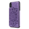 Flower Embossing Pattern Shockproof Protective Case with Holder & Card Slots & Photo Frame, For iPhone XS Max, For iPhone 11, For iPhone 11 Pro, For iPhone 11 Pro Max