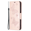 Two Butterflies Embossing  Pattern Horizontal Flip Leather Case with Holder & Card Slot & Wallet & Lanyard
