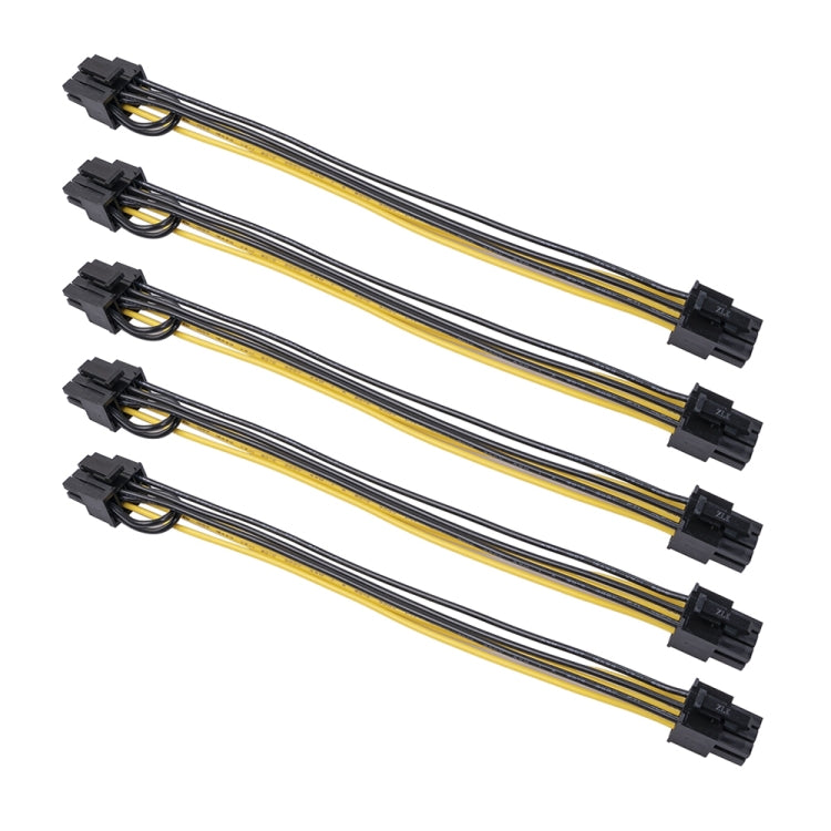 5 PCS 3682 6 Pin Female to 8 Pin Female Graphics Card Power Supply