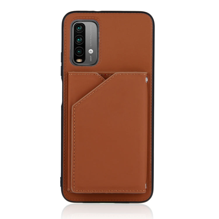 Skin Feel PU + TPU + PC Back Cover Shockproof Case with Card Slots & Holder & Photo Frame