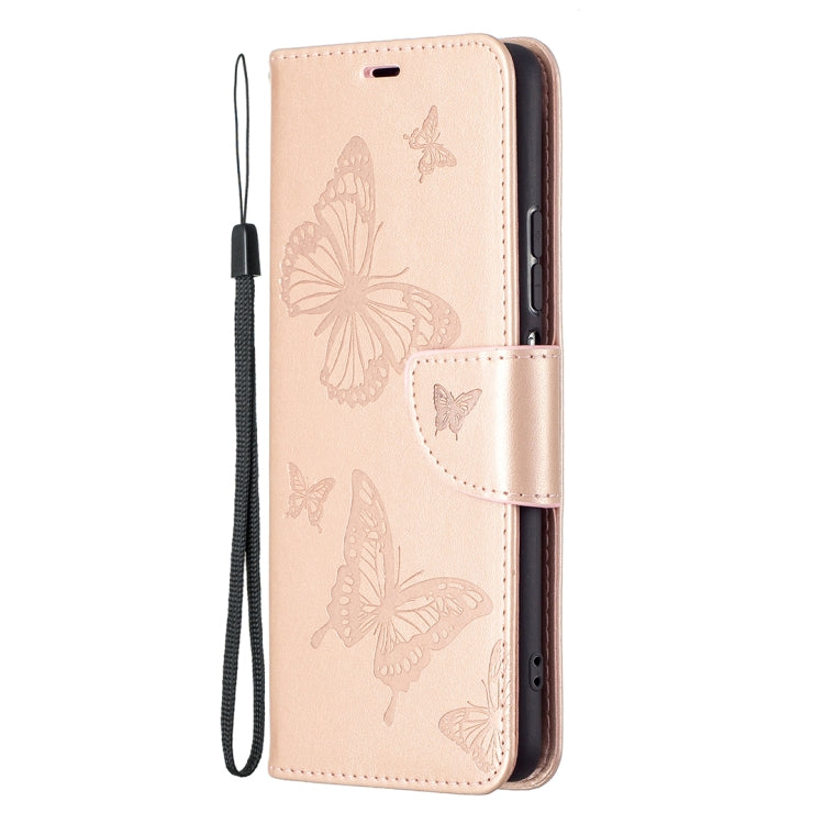 Two Butterflies Embossing Pattern Horizontal Flip Leather Case with Holder & Card Slot & Wallet & Lanyard
