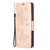 Two Butterflies Embossing Pattern Horizontal Flip Leather Case with Holder & Card Slot & Wallet & Lanyard