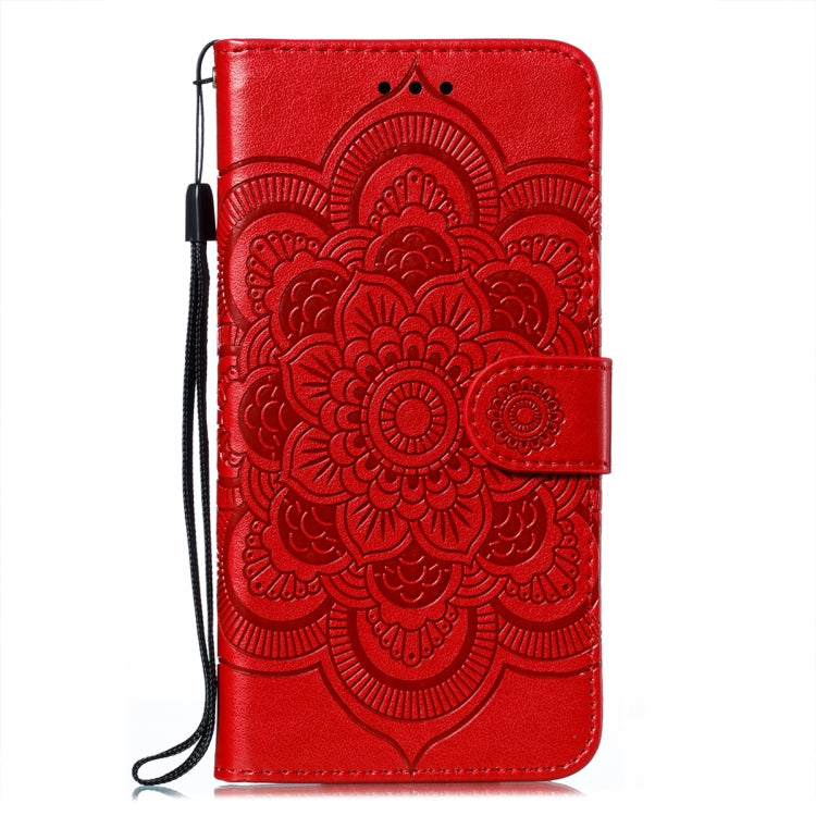 Sun Mandala Embossing Pattern Horizontal Flip PU Leather Case with Holder & Card Slots & Wallet & Lanyard