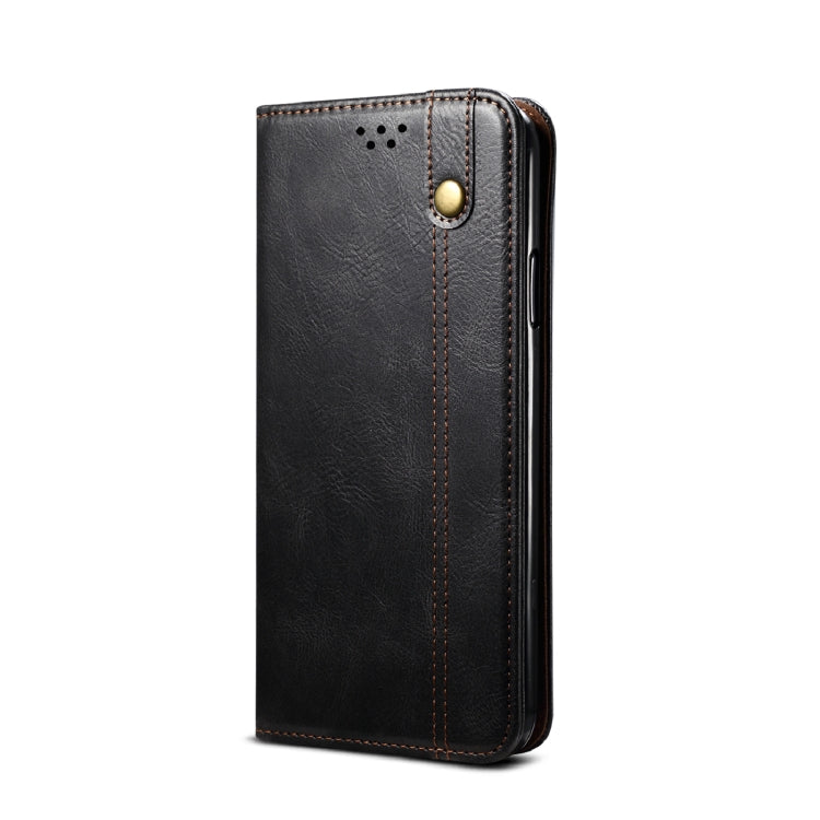 Simple Wax Crazy Horse Texture Horizontal Flip Leather Case with Card Slots & Wallet