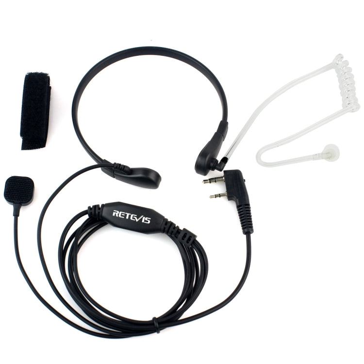 RETEVIS TK Throat PTT Covert Acoustic Tube Earphone Speaker Microphone for H-777 / RT-5R / RT-5RV / RT-B6, TK Throat