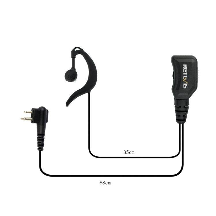 RETEVIS R-111 M Head 2 Pin PTT Adjustable Volume Earphone Microphone for Motorola GP68/GP88/GP300/GP2000, R-111 M Head