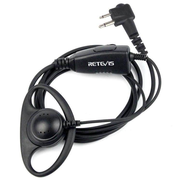 RETEVIS R-122 2 Pin D Shape Soft Ear Hook Earphone Microphone for Motorola GP68/GP88/GP300/2000/CT150/P040, R-122