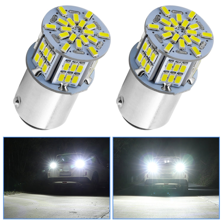 1 Pair E0052 9-14V 1157-54SMD-2835 6000K 1080LM White Light Car