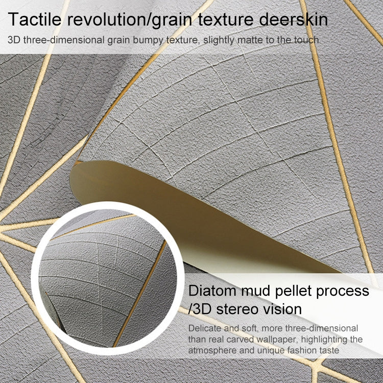 Home Geometric Wallpaper Deerskin Velvet Non-self-adhesive Thickened Wallpaper, 53x1000cm