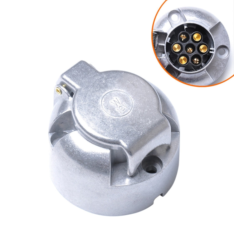 12V 7 Pin Round Plug Female Metal Trailer Adapter Connector Boat