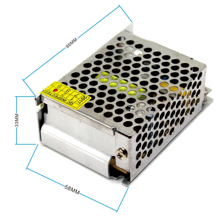LED Regulated Switching Power Supply, Size: 86 x 58 x 33mm, S-15-5 DC5V 3A 15W, S-25-5 DC5V 3A 25W, S-36-12 DC12V 3A 36W, S-36-24 DC24V 1.5A 36W