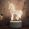 White Base Creative 3D Tricolor LED Decorative Night Light, Button USB Version, Unicorn, Birthday Cake, Snow Deer 01, Christmas Tree 01, Christmas Deer 01, Christmas Snowman 01, Globe, Plain Sailing