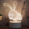 White Base Creative 3D Tricolor LED Decorative Night Light, Button Plug Version, Rabbit, Unicorn, Birthday Cake, Snow Deer 01, Christmas Tree 01, Christmas Deer 01, Globe