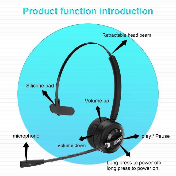 Anivia A8 Bluetooth Telephone Headset with Noise-cancelling Microphone