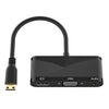 h114 3 in 1 Mini HDMI to HDMI + VGA + 3.5 Audio Converter Cable, h114