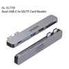 amalink 9177D Dual Type-C / USB-C to SD/TF Card Reader, 9177D