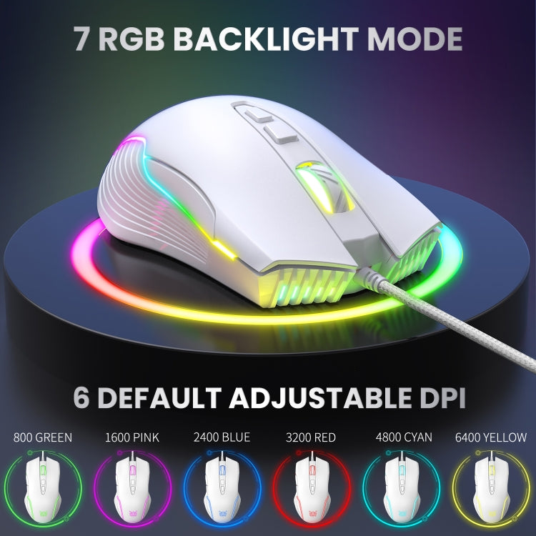 ONIKUMA CW905 RGB Lighting Wired Mouse, CW905 Wired Mouse(Red Orange Green), CW905 Wired Mouse(Purple), CW905 Wired Mouse(White), CW905 Wired Mouse(Pink), CW905 Wired Mouse(Black), CW905 Wired Mouse(Peach)