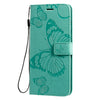Pressed Printing Butterfly Pattern Horizontal Flip PU Leather Case with Holder & Card Slots & Wallet & Lanyard