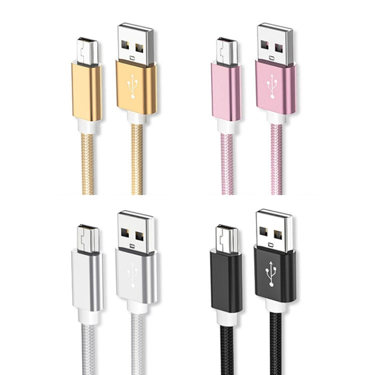 5 PCS Mini USB to USB A Woven Data / Charge Cable for MP3, Camera, Car DVR, 0.25m, 1m, 1.5m, 2m, 3m