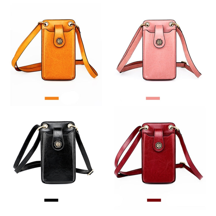 SJB68 Second Cowhide Mini Crossbody Mobile Phone Bag for Ladies