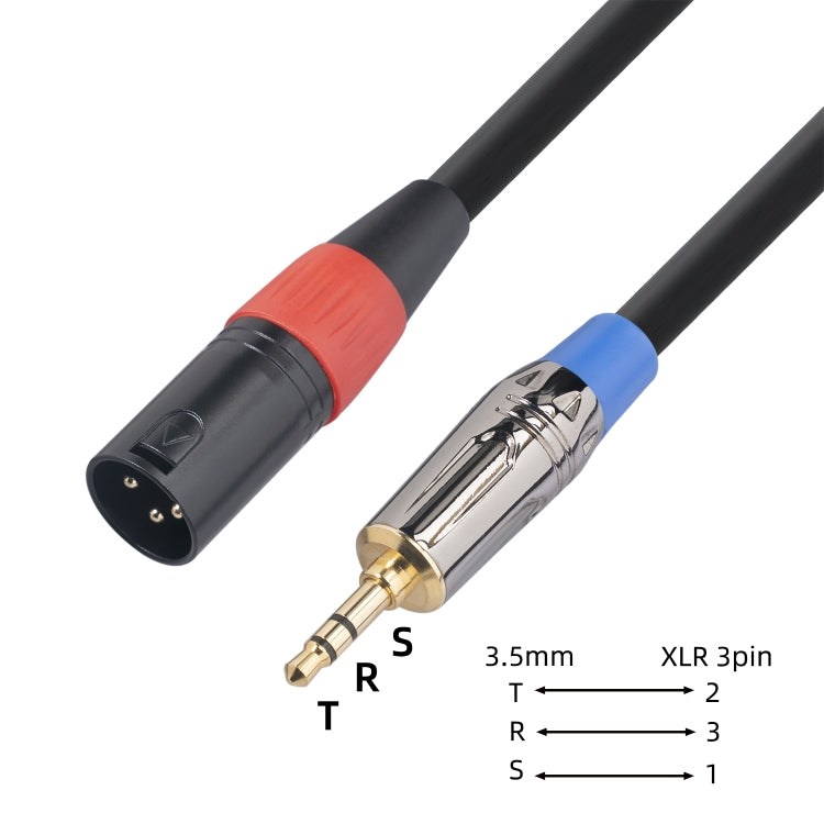 TC194BUXK108-03 3.5mm TRS Male to XLR 3pin Male Microphone Audio Cable, Length: 30cm, 3.5mm M to XLR M