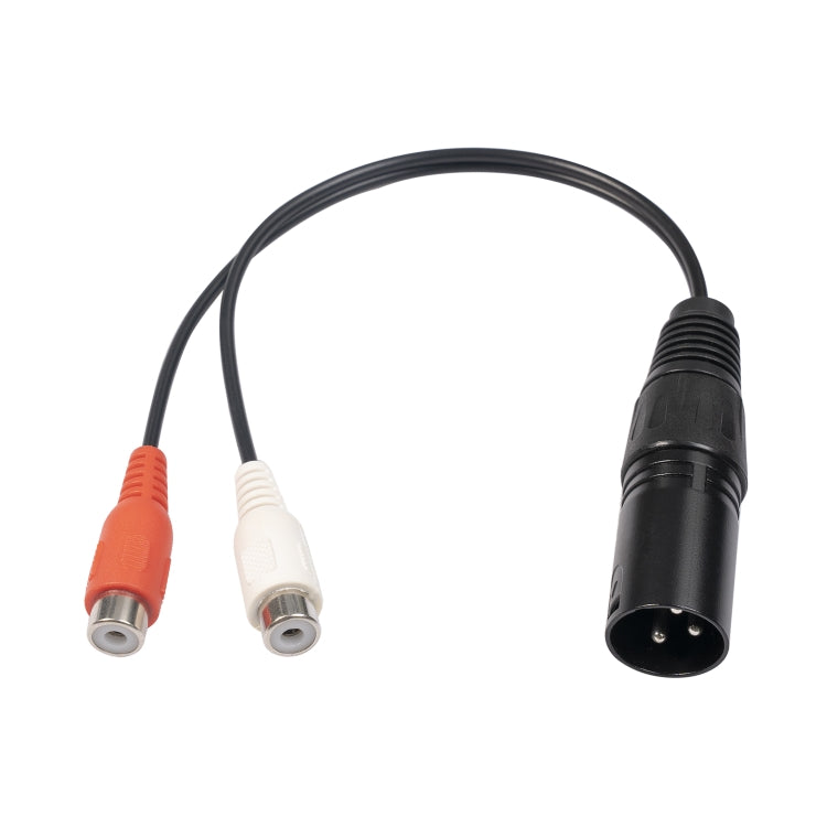 3713 3pin XLR Male to 2 x RCA Female Audio Cable, Length: 20cm, XLR M to 2 x RCA F