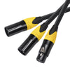 XK303MMF-10  3pin XLR Female to Dual XLR  Male Audio Cable, Length: 1m, XLR F to 2 x XLR M