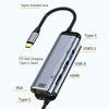 Y002 6 in 1 Type-C to VGA+HDMI+Dual USB+Dual USB-C/Type-C Interface Multi-function Adapter, Y002