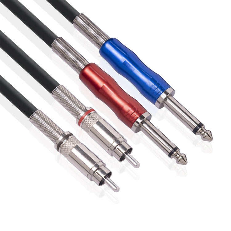 3051K63 Dual RCA Male to Dual 6.35mm 1/4 inch Male Mixer Audio Cable, 1m, 2m, 3m