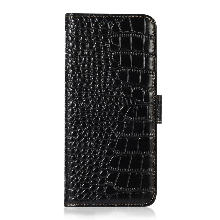 Magnetic Crocodile Texture Genuine Leather RFID Phone Case