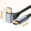 For Steam Deck Gen 100W USB-C/Type-C Male to USB-C/Type-C Female Stereo Curved Extension Cable
