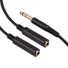 3718 6.35mm Male to Dual Female 1/4 TRS Stereo Audio Cable, Length: 30cm, 6.35mm M to 2 x F 30cm