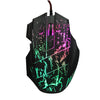 HXSJ A874 7-keys Flowing Water Crack Colorful Luminous Wired Gaming