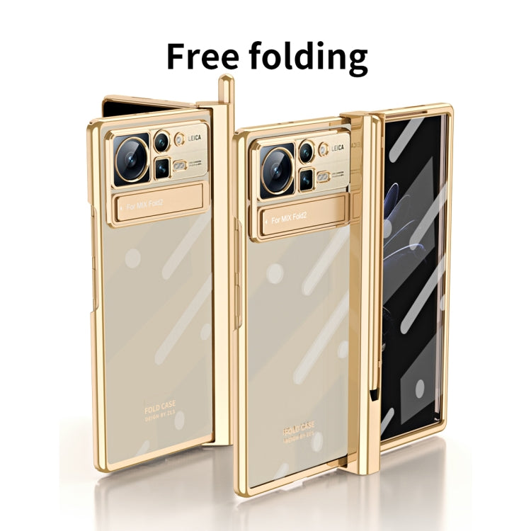 Electroplated Hinge Transparent Phone Case with Pen Slot