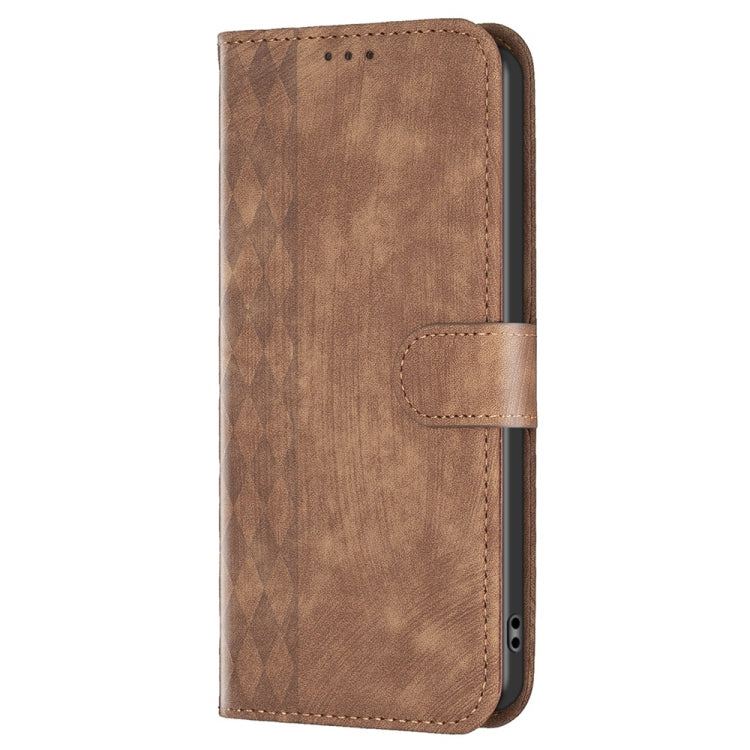 Plaid Embossed Leather Phone Case