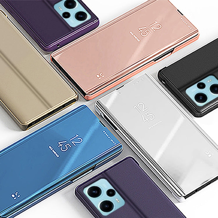 Plated Mirror Kickstand Flip Leather Phone Case