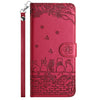 Cat Embossing Pattern Leather Phone Case with Lanyard