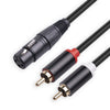 RCA20 XLR Female to Dual RCA Y-Splitter Audio Cable, 1m, 2m, 3m
