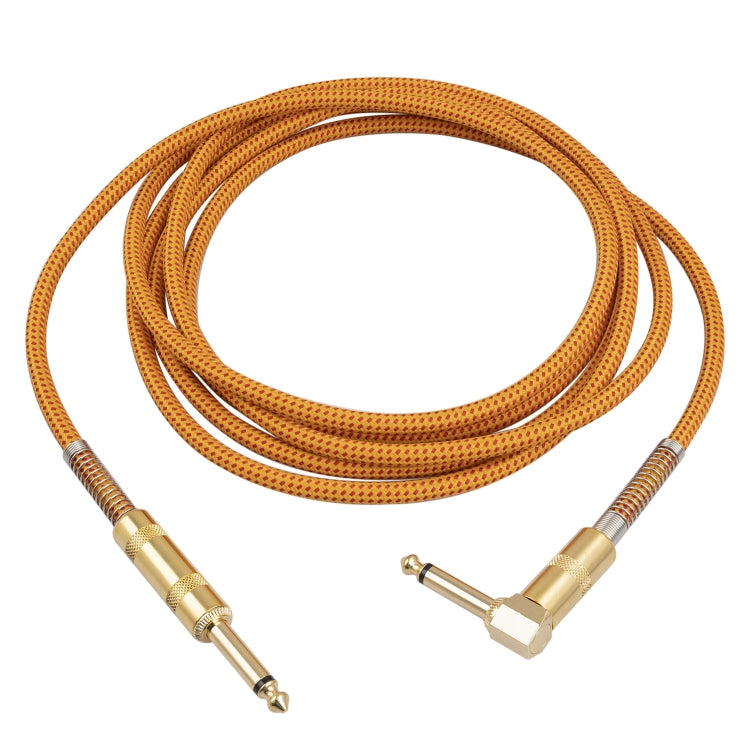 TC048GFY Gold-plating 6.35mm Male Straight to Elbow Audio Cable for