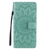 Embossed Sunflower Pattern Horizontal Flip PU Leather Case with Holder & Card Slots & Wallet & Lanyard