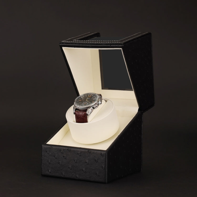 Leather Single Watch Box Electric Motor Watch Shaker Automatic Watch Shaker, US Plug, Single, Ostrich Pattern, Single, Carbon Fibre, Single, Black, Single, Dark Brown