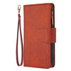 Skin Feel Detachable Magnetic Zipper Horizontal Flip PU Leather Case with Multi-Card Slots & Holder & Wallet & Photo Frame & Lanyard